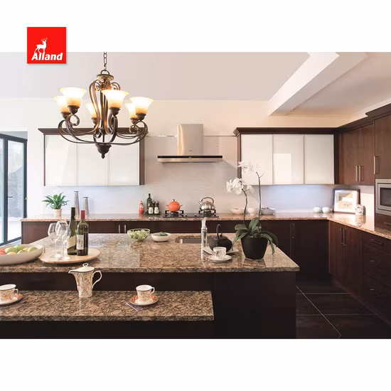 Gabinetes de cocina blancos de encargo del verde de madera sólida de los muebles de la madera contrachapada del estilo de la coctelera